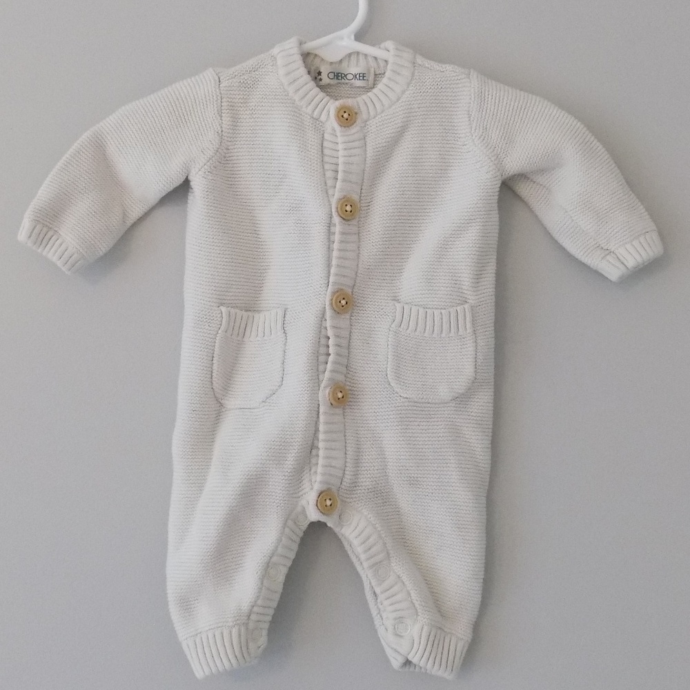 Cherokee Newborn Boys Unisex Sweater Romper